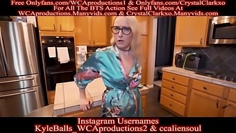 Cougar Stepmom Gives Handjob And Blowjob To Young Lover