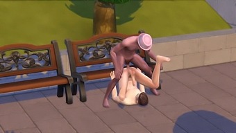 Gay Couple Engages In Sexual Activity In A Park