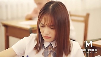High Definition Schoolgirl Exam With Asian Model And Toys