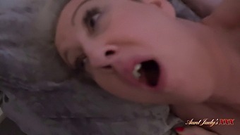 Maggie Moon, Mature Over 50 Stepmom, Gets Caught Pleasuring Herself By Her Horny Stepson