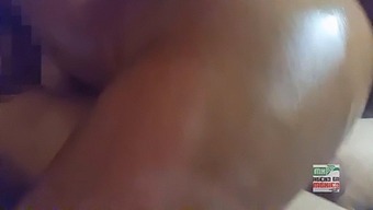 A Young Latina Enjoys A Threesome With Her Boyfriend And A Banana, Riding His Cock In Front Of Her Boyfriend Who Masturbates Until He Ejaculates