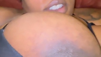Shaved Milf Gets A Massive Creampie In Her Big Natural Tits