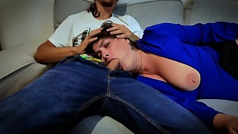 Stepmom Takes Stepson'S Big Cock Deepthroat Style!
